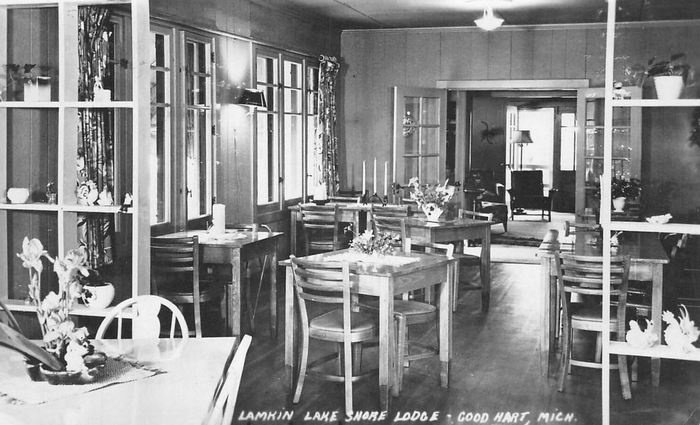 Lamkin Lake Shore Lodge - Old Postcard (newer photo)